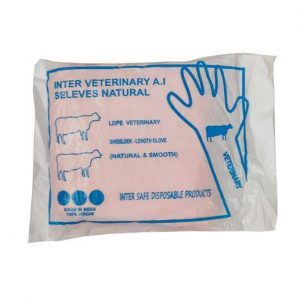 Full hand gloves orange 250 GSM DISPOSABLE for Artificial Insemination/ Safety gloves / Protection plastic Gloves