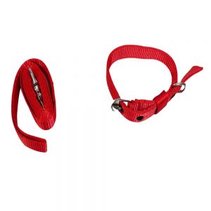 WOW COLLAR SET NYLON 0.75 INCH RED for Dogs/ Cats/ Pets