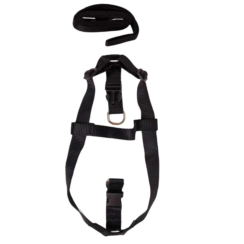 WOW BODY SET NYLON 1.0 INCH BLACK for Dogs/ Cats/ Pets