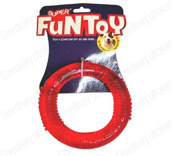 TOY RUBBER RING PUPPY FOR PETS / DOGS / CATS RED