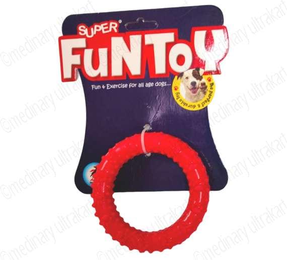 TOY RUBBER RING PUPPY FOR PETS / DOGS / CAT RED