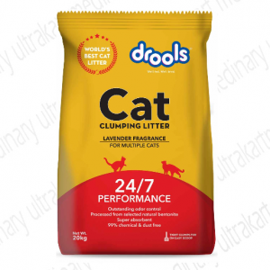 Drools Clumping Lavender Fragrance Cat Litter (For multiple cats), 20 kg