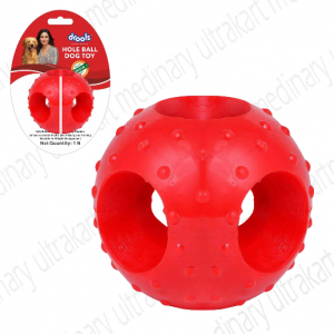 Drools Non-Toxic Rubber Hole Ball Chew Toy, Puppy/Dog Teething Toy - 7.62 cm