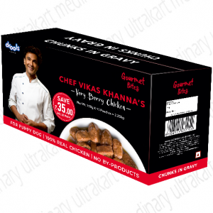 Drools Gourmet Bites Chicken Chunks in Gravy, Puppy Wet Dog Food, Vikas Khanna's Recipe - 150g (Pack of 15)