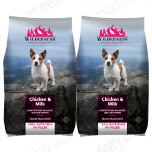 Wilderness Chicken and Milk Puppy Dog Food, 3 kg (Buy 1 Get 1 Free)