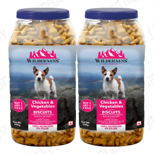Wilderness Chicken and Vegetable Biscuits Dog Treats, 500 gm ( Buy 1 get 1 Free)