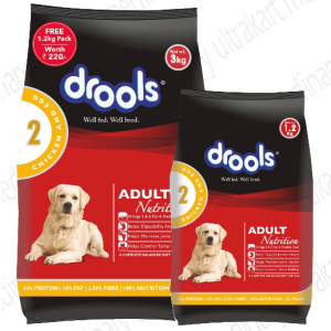 Drools Chicken and Egg Adult Dog Food, 3kg with Free 1.2kg