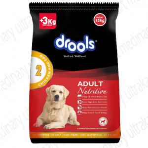 Drools Chicken and Egg Adult Dog Food, 15kg (+3kg Extra Free Inside)