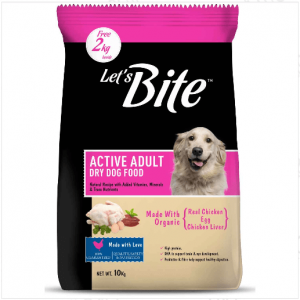 Let's Bite Active Adult Dog Food 10kg (+1kg Extra Free Inside)