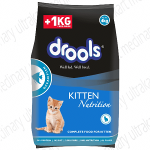Drools Ocean Fish Kitten Cat Food, 4kg (3kg+1kg food Free Inside)