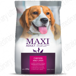 Maxi Adult Dog Food, Chicken and Liver, 20 kg