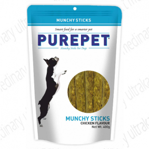 Purepet Munchy Sticks, Chicken Flavour, Dog Treats, 400 g