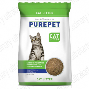 Purepet Lavender Fragrance Cat Litter(For Multiple Cat) - 10kg Pet Litter Tray Refill