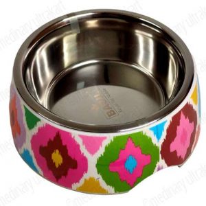 FEEDING BOWL (MELAMINE) FOR PETS / DOGS / CATS MULTI COLOR MEDIUM