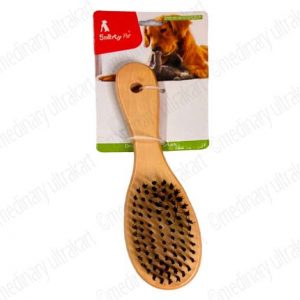 PIN BRUSH BAMBOO (GROOMING BRUSH) FOR PETS / DOGS / CATS BLACK MEDIUM