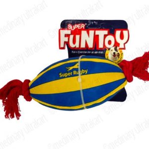 TOY SUPER RUGBY BALL FOR PETS / DOGS / CATS BLUE