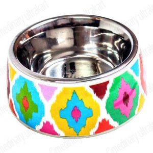 FEEDING BOWL (MELAMINE) FOR PETS / DOGS / CATS MULTI COLOR SMALL