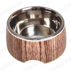 FEEDING BOWL (MELAMINE) FOR PETS / DOGS / CATS BROWN & MEDIUM