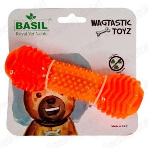 TOY DUMBELL FOR PETS / DOGS / CATS ORANGE COLOUR