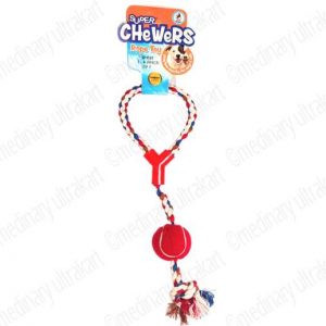 TOY PULL ROPE BALL RED FOR PETS / DOGS / CATS LARGE