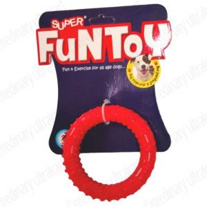 TOY RUBBER RING PUPPY FOR PETS / DOGS / CAT RED