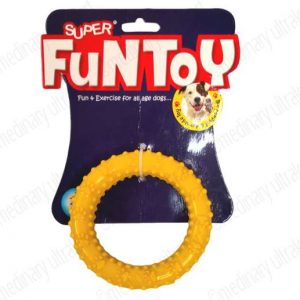 TOY RUBBER RING PUPPY FOR PETS / DOGS / CATS YELLOW