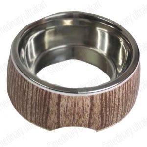 FEEDING BOWL (MELAMINE) FOR PETS / DOGS / CATS (BASIL) BROWN SMALL