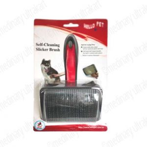 SLICKER BRUSH SELF CLEANING GROOMING KIT FOR PETS / DOGS / CATS LARGE & RED