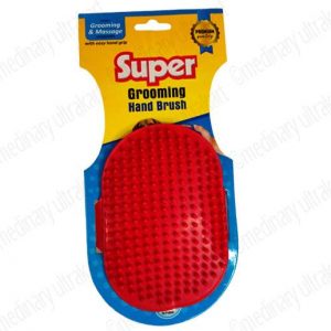 GROOMING HAND BRUSH FOR DOGS / CATS SMALL RED